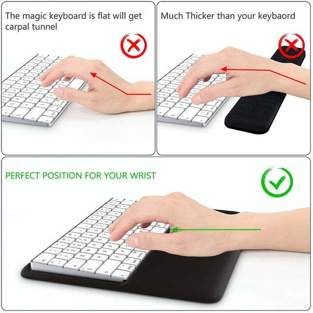 Alt view image 2 of 7 - Wrist Rest for Magic Keyboard 2 & Magic Keyboard Stand Pad | For Magic Keyboard 2 with Numeric Keypad(MQ052LL/A, A1843) & Magic Keyboard with Touch ID(MK2C3LL/A), to Relief Pain