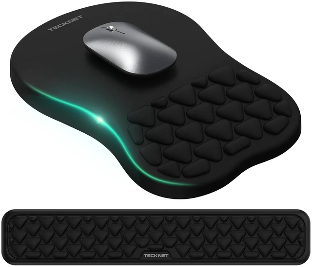 Main image of Keyboard Wrist Rest and Mouse Pad 2 in 1 Set with Wrist Support | Comfortable Massage Design Effectively Relieves Carpal Tunnel Syndrome, Suitable for Computers Keyboard and Mouse