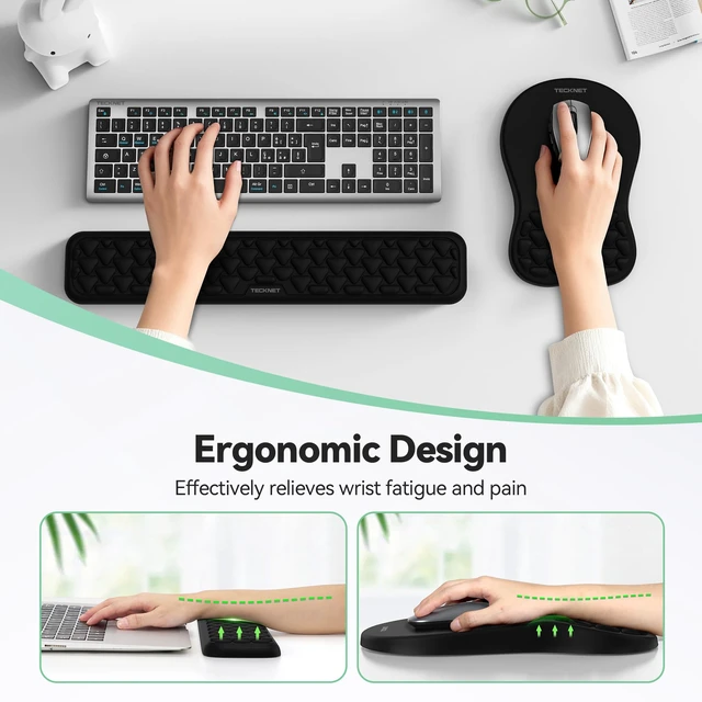 Alt view image 2 of 7 - Keyboard Wrist Rest and Mouse Pad 2 in 1 Set with Wrist Support | Comfortable Massage Design Effectively Relieves Carpal Tunnel Syndrome, Suitable for Computers Keyboard and Mouse
