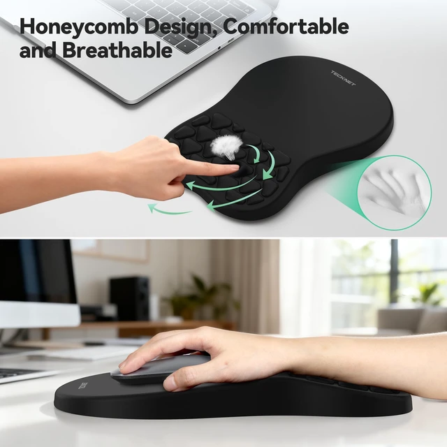 Alt view image 4 of 7 - Keyboard Wrist Rest and Mouse Pad 2 in 1 Set with Wrist Support | Comfortable Massage Design Effectively Relieves Carpal Tunnel Syndrome, Suitable for Computers Keyboard and Mouse