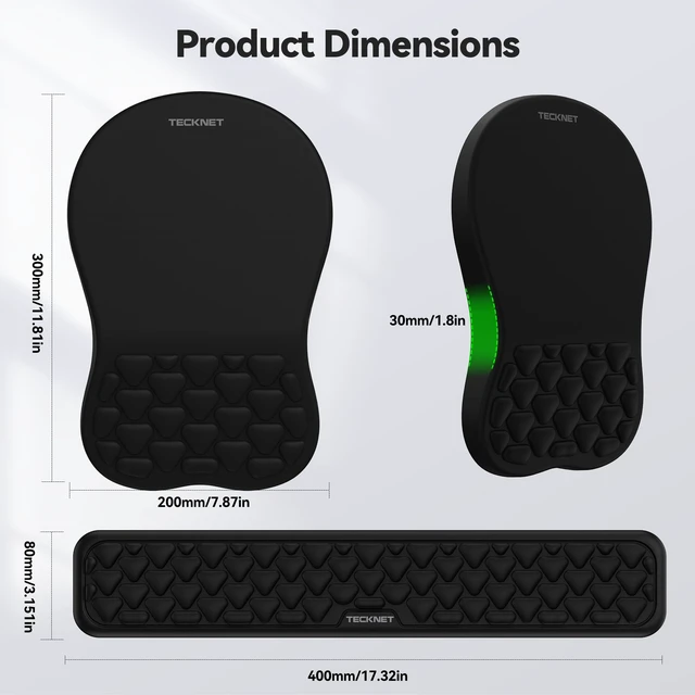 Alt view image 7 of 7 - Keyboard Wrist Rest and Mouse Pad 2 in 1 Set with Wrist Support | Comfortable Massage Design Effectively Relieves Carpal Tunnel Syndrome, Suitable for Computers Keyboard and Mouse
