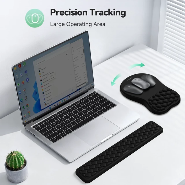 Alt view image 6 of 7 - Keyboard Wrist Rest and Mouse Pad 2 in 1 Set with Wrist Support | Comfortable Massage Design Effectively Relieves Carpal Tunnel Syndrome, Suitable for Computers Keyboard and Mouse