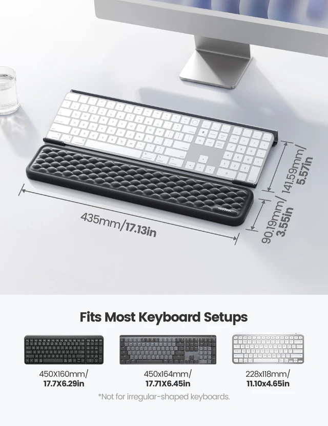 Alt view image 6 of 7 - Keyboard Stand with Wrist Rest Set, Acrylic Keyboard Riser for Desk | Memory Foam Wrist Pad, Ergonomic Computer Support Rest, Keyboard Pad Typing Cushion for Office Gaming Home Desktop Accessory