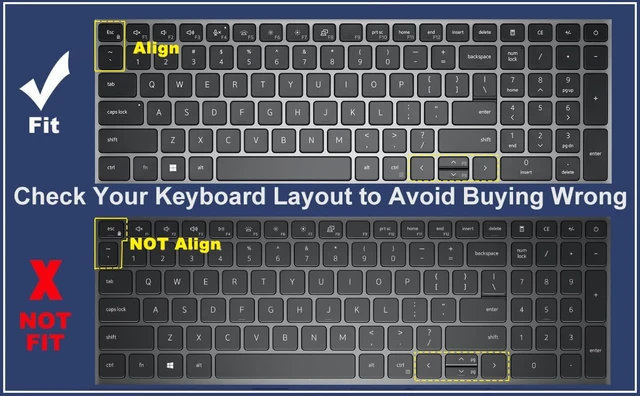 Alt view image 2 of 7 - Cute Keyboard Cover for Dell Latitude 3550 5550 5540 5520 5521 3540 5531 5530 15.6" Laptop, Dell Precision 3591 3590 3581 3580 3571 3570 3560 3561 15.6" US Laptop Keyboard Skin -Stylish Colorful