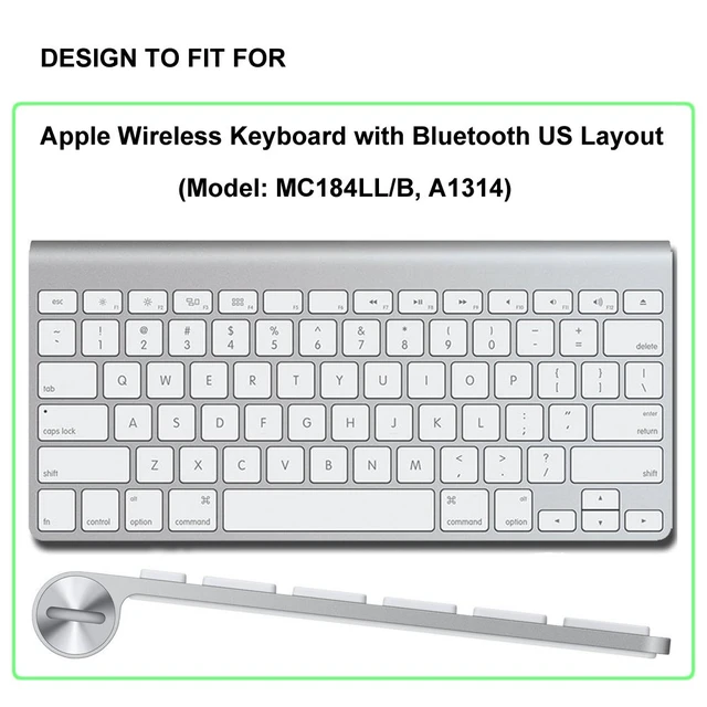 Alt view image 2 of 7 - Ultra Thin Silicone Keyboard Protector Cover Skin for Apple Wireless Keyboard with Bluetooth MC184LL/B (Model A1314, U.S Layout) (Not Fits Magic Keyboard), Transparent