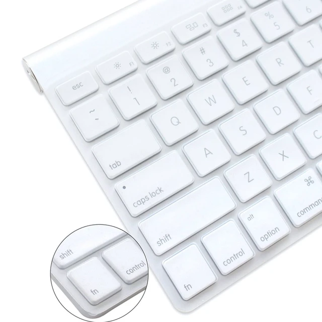 Alt view image 3 of 7 - Ultra Thin Silicone Keyboard Protector Cover Skin for Apple Wireless Keyboard with Bluetooth MC184LL/B (Model A1314, U.S Layout) (Not Fits Magic Keyboard), Transparent