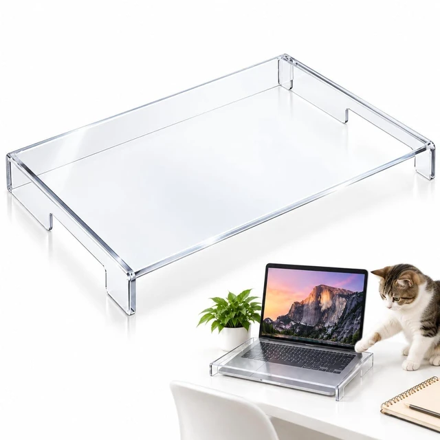 Main image of Keyboard Protector Cover, 14 Inch Clear Acrylic Laptop Shield, Cat Proof Dust Guard Accessory Home Office Gaming Desktop Setup