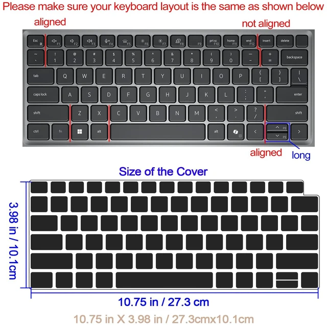 Alt view image 2 of 7 - Silicone Keyboard Cover Skin for Dell Latitude 3440 3450 5430 5431 54207430 7420 7410 14", 15.6" Dell Latitude 7520 9000 9510 9520 9420 9430/16" 7650 7640,Cute Cat