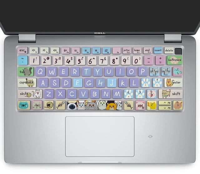 Alt view image 4 of 7 - Silicone Keyboard Cover Skin for Dell Latitude 3440 3450 5430 5431 54207430 7420 7410 14", 15.6" Dell Latitude 7520 9000 9510 9520 9420 9430/16" 7650 7640,Cute Cat