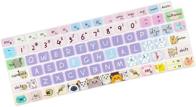 Alt view image 5 of 7 - Silicone Keyboard Cover Skin for Dell Latitude 3440 3450 5430 5431 54207430 7420 7410 14", 15.6" Dell Latitude 7520 9000 9510 9520 9420 9430/16" 7650 7640,Cute Cat