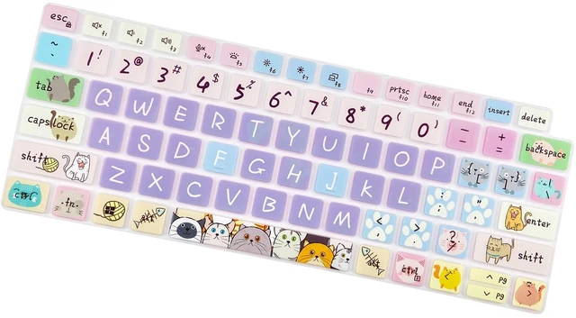 Alt view image 6 of 7 - Silicone Keyboard Cover Skin for Dell Latitude 3440 3450 5430 5431 54207430 7420 7410 14", 15.6" Dell Latitude 7520 9000 9510 9520 9420 9430/16" 7650 7640,Cute Cat