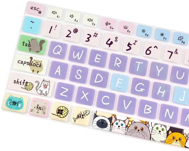Alt view image 7 of 7 - Silicone Keyboard Cover Skin for Dell Latitude 3440 3450 5430 5431 54207430 7420 7410 14", 15.6" Dell Latitude 7520 9000 9510 9520 9420 9430/16" 7650 7640,Cute Cat