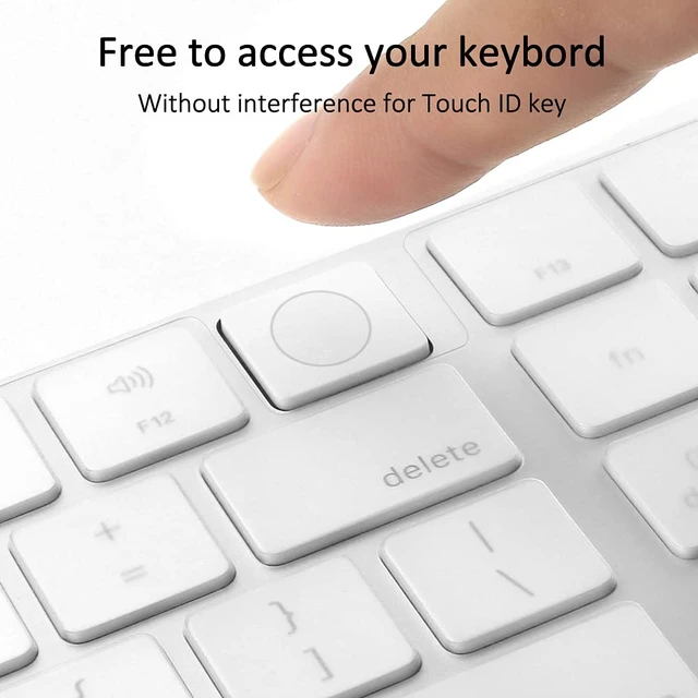 Alt view image 3 of 7 - Ultra Thin Silicone Keyboard Cover Skin for 2022 Mac Studio & 2021 Apple iMac 24'' M1 Chip Magic Keyboard 2 with Numeric Keypad Touch ID A2520 Accessory U.S Enter Soft Protector, Transparent