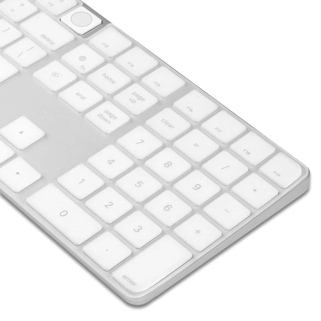 Alt view image 5 of 7 - Ultra Thin Silicone Keyboard Cover Skin for 2022 Mac Studio & 2021 Apple iMac 24'' M1 Chip Magic Keyboard 2 with Numeric Keypad Touch ID A2520 Accessory U.S Enter Soft Protector, Transparent