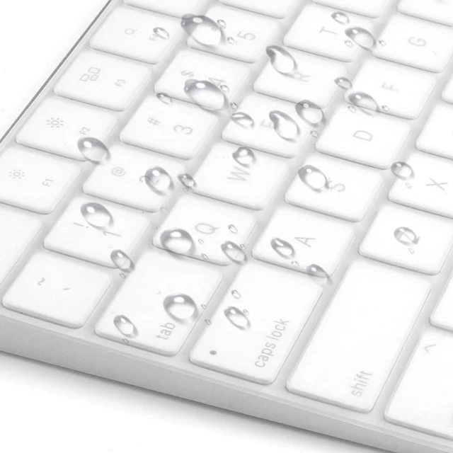 Alt view image 7 of 7 - Ultra Thin Silicone Keyboard Cover Skin for 2022 Mac Studio & 2021 Apple iMac 24'' M1 Chip Magic Keyboard 2 with Numeric Keypad Touch ID A2520 Accessory U.S Enter Soft Protector, Transparent