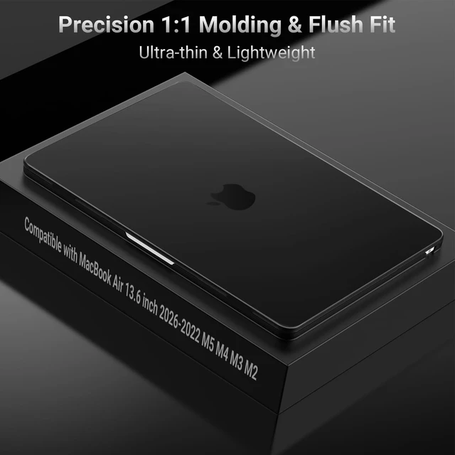 Alt view image 5 of 7 - Compatible with MacBook Air 13 inch Case M5 2026 M4 M3 M2 2025-2022 | A3449 A3240 A3113 A2681, Hard Shell&Keyboard Cover&Screen Film&Type C for MacBook Air 13.6 inch Case, Black