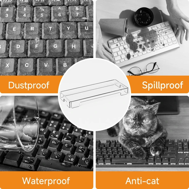 Alt view image 7 of 7 - Mechanical Computer Keyboard Cover - Clear Acrylic Keyboard Cover Keyboard Dust Cover Mechanical Keyboard Cover Full Size Keyboard Protector