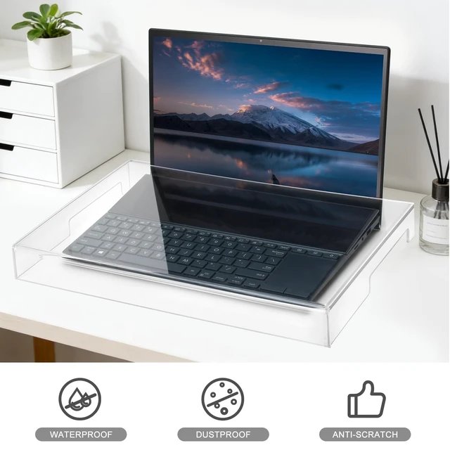 Alt view image 2 of 7 - 15.6 Inch Laptop Clear Acrylic Keyboard Cover Waterproof Protector Spill Proof & Anti-Cat Anti-Dust Transparent Keyboard Protector Cover for Home School Office