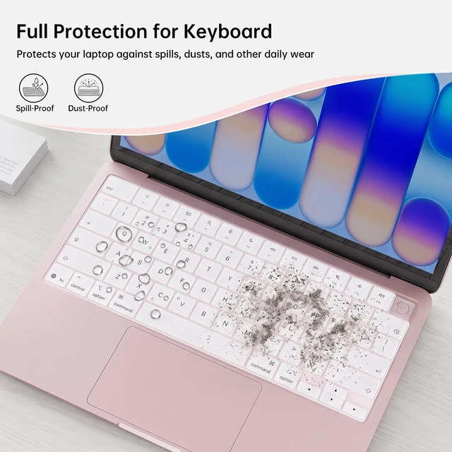 Alt view image 6 of 7 - Glow in The Dark Keyboard Cover for MacBook Neo 13 Inch A18 Pro 2026 | Macbook Neo Silicone Anti-Spill Dust Proof Skin, Luminous Keyboard Skin for Easy Night Typing Protector Accessories, White