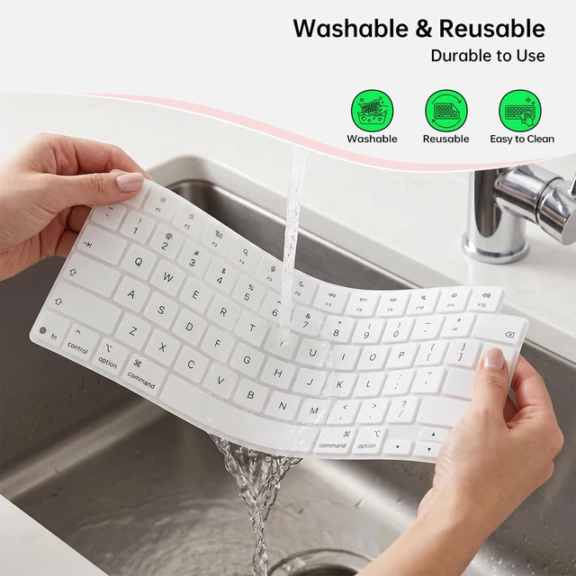 Alt view image 7 of 7 - Glow in The Dark Keyboard Cover for MacBook Neo 13 Inch A18 Pro 2026 | Macbook Neo Silicone Anti-Spill Dust Proof Skin, Luminous Keyboard Skin for Easy Night Typing Protector Accessories, White