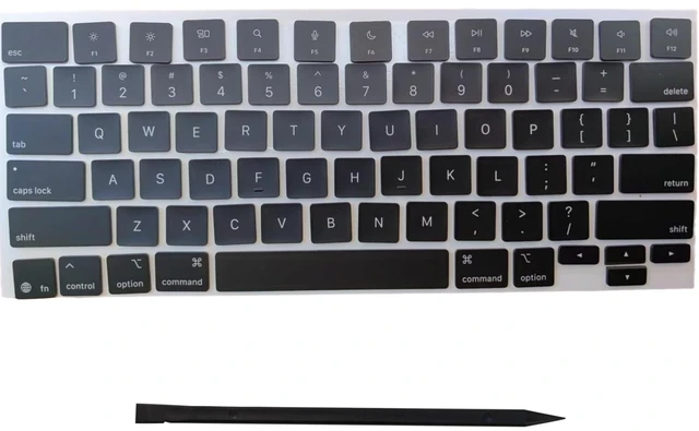 Main image of Replacement Keyboard Keycap Keycaps Keys Compatible with MacBook Pro/Air Retina 13.6/14/15/16 inch M3/M4 Pro/Max Model A3185 A3186 A3401 A3112 A3403 A3240 A3241 2024-2025 Year (Black)