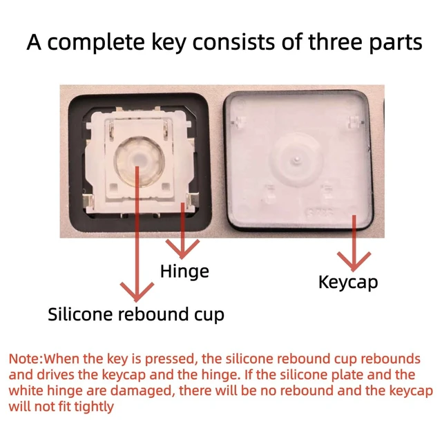 Alt view image 2 of 6 - Replacement Keyboard Keycap Keycaps Keys Compatible with MacBook Pro/Air Retina 13.6/14/15/16 inch M3/M4 Pro/Max Model A3185 A3186 A3401 A3112 A3403 A3240 A3241 2024-2025 Year (Black)