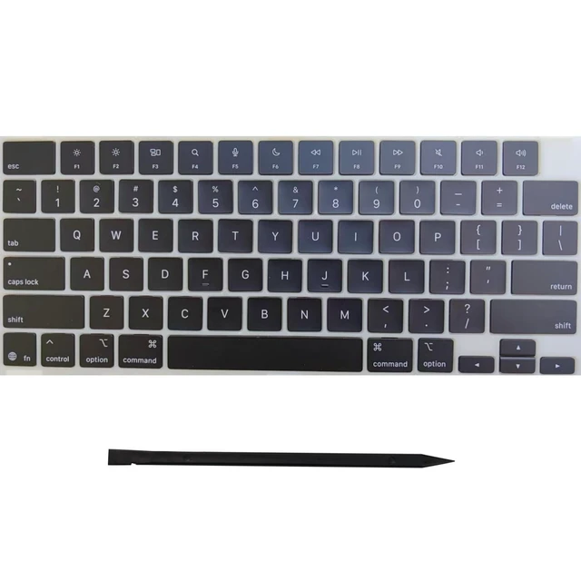 Alt view image 5 of 6 - Replacement Keyboard Keycap Keycaps Keys Compatible with MacBook Pro/Air Retina 13.6/14/15/16 inch M3/M4 Pro/Max Model A3185 A3186 A3401 A3112 A3403 A3240 A3241 2024-2025 Year (Black)