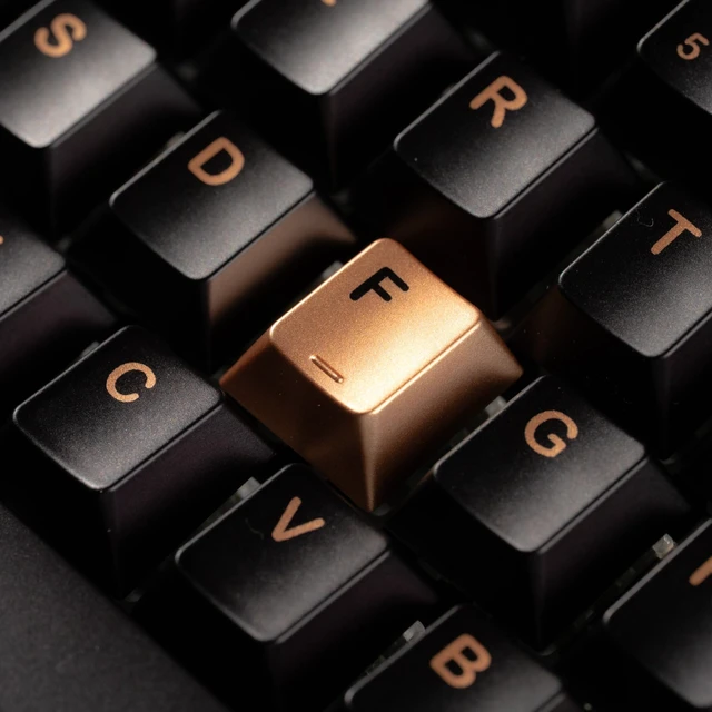 Alt view image 4 of 6 - Keyboard keycaps Set, Double Shot PBT keycaps,Cherry Profile Custom Key caps 60 65 75 Percent for Cherry-mx 61/66/68/75/87 Retro Mechanical Keyboard,Black Poker Metal Coating