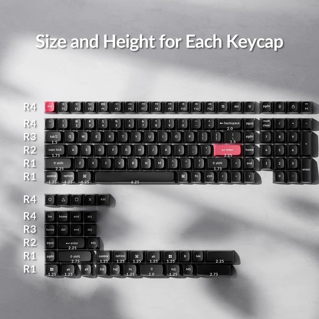 Alt view image 3 of 7 - OSA Profile Double-Shot PBT Keycap Full Keycap Set (141 Keys) - White on Black, Compatible with MX Mechanical Switches, Non-Shine-Through, Fits ANSI Layouts (100%, TKL, 96%, 75%, 65%, 60%)