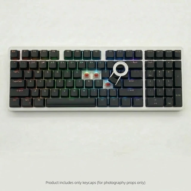 Alt view image 4 of 7 - 131 Keys PBT Keycaps Set, Double Shot Shine Through Backlit Key Caps, OEM Profile Custom Keycap for Most Mechanical Gaming Keyboards, Fits 61/68/75/84/87/96/98/104 Layouts (Black)