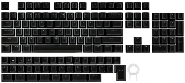 Main image of Glintrix PBT Shine Through Keycaps, Arris & Keys Backlit, Double Shot, Cherry Profile, 60/75/96/Full Size, Custom Keyboard Keycaps Set for Mechanical Gaming Keyboard (Black)