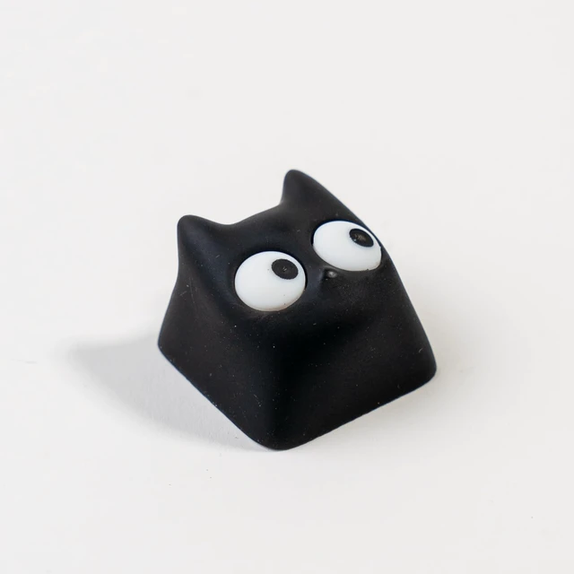 Alt view image 3 of 7 - Artisan Cat Keycap, Black Surprised Cat Handmade Resin, 1U Size MX Switch Compatible Decorative Keycap for Gaming and Typing (MMK-HM)