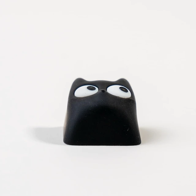 Alt view image 6 of 7 - Artisan Cat Keycap, Black Surprised Cat Handmade Resin, 1U Size MX Switch Compatible Decorative Keycap for Gaming and Typing (MMK-HM)