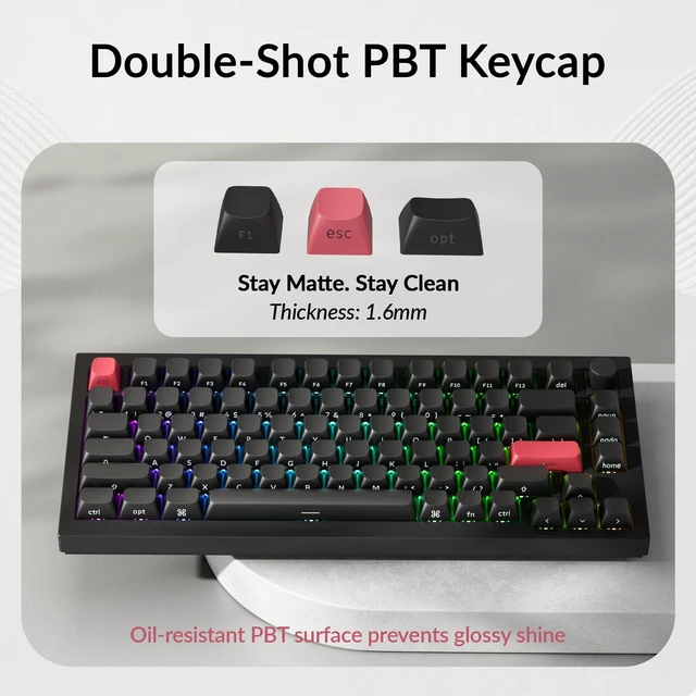 Alt view image 3 of 7 - OSA Profile Double-Shot PBT Side-Printed Keycap Set, 141 Keys, MX Stem Compatible, Backlight Shine-Through Legend Fits ANSI 60%/65%/75%/TKL/96%/100% Layouts