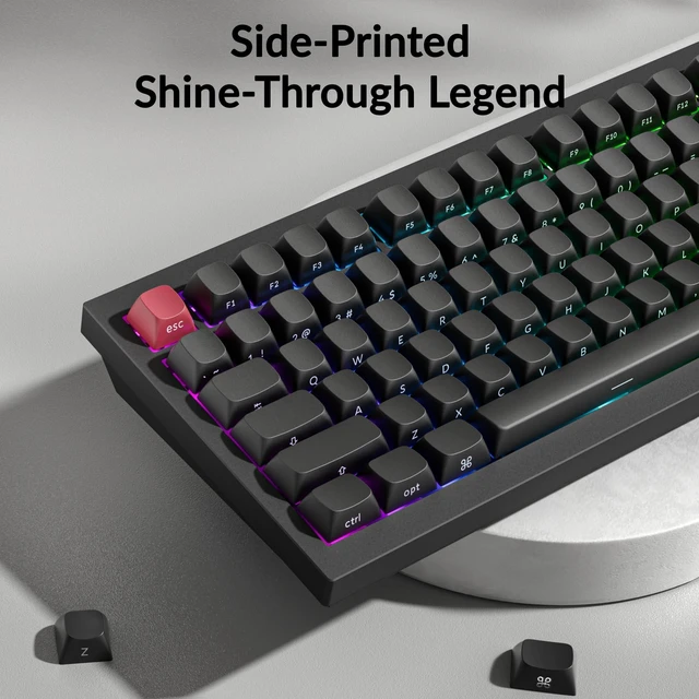 Alt view image 5 of 7 - OSA Profile Double-Shot PBT Side-Printed Keycap Set, 141 Keys, MX Stem Compatible, Backlight Shine-Through Legend Fits ANSI 60%/65%/75%/TKL/96%/100% Layouts