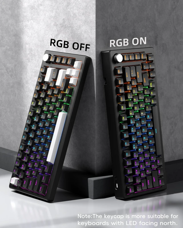 Alt view image 2 of 6 - Doubleshot PBT Keycaps 60 75 100 Percent - Shine Through Keycaps, for Mechanical Keyboards, Full 137 Key Set, OEM Profile, Backlit - Black