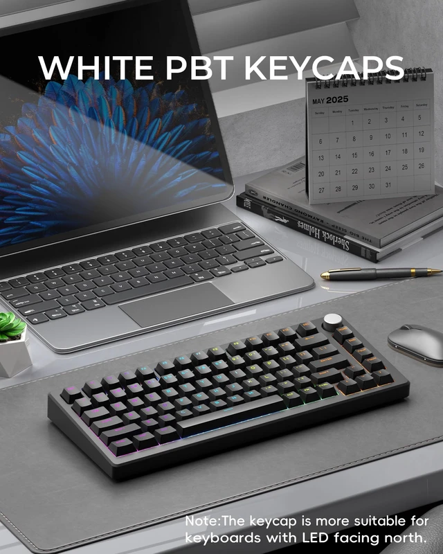 Alt view image 6 of 6 - Doubleshot PBT Keycaps 60 75 100 Percent - Shine Through Keycaps, for Mechanical Keyboards, Full 137 Key Set, OEM Profile, Backlit - Black