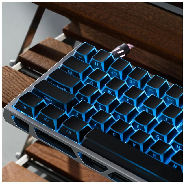 Main image of XVX Black PBT Keyboard Keycaps, Prism Shine Through Keycap Set | Doubleshot Cherry Profile Key cap, 132-key Side Printed Translucent Keycaps fit for Mechanical Keyboards with MX Switches