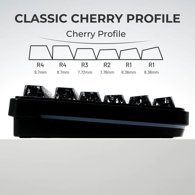 Alt view image 7 of 7 - XVX Black Shine Through Keycaps, PBT Keyboard Keycaps Cherry Profile | Forged Carbon Texture, Side Printed Keycap Sets Suitable for 60% 65% 75% 80% 100% Mechanical Keyboard