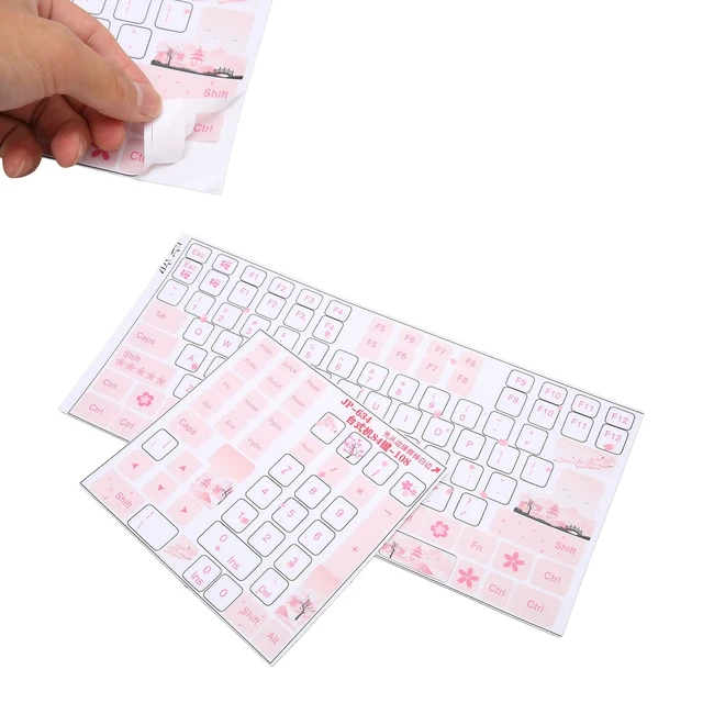 Alt view image 6 of 7 - Universal English Keyboard Stickers, PVC Mechanical Keyboard Stickers with Clear Pattern for Computer Laptop Notebook Desktop