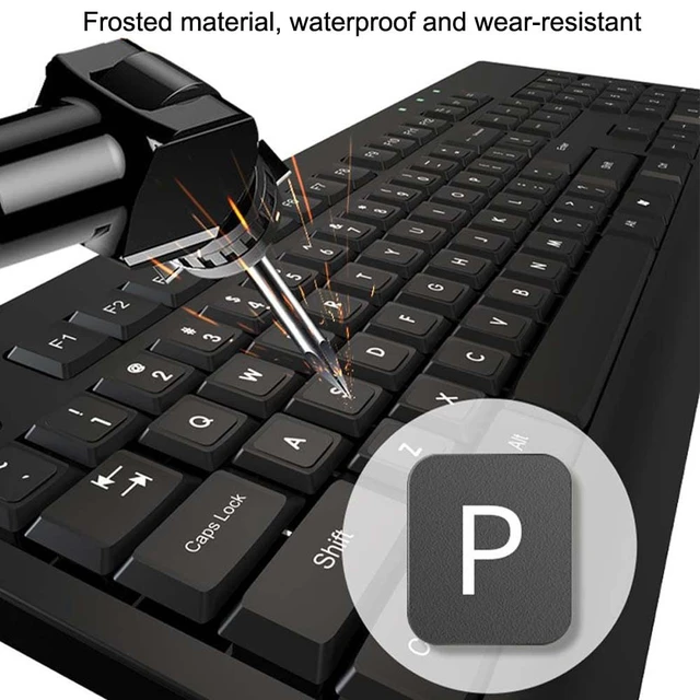 Alt view image 3 of 7 - Replacement English Keyboard Letter Stickers, Universal English Keyboard Stickers with Black Background and White Lettering for PC Computer Laptop Desktop(3PCS,English)