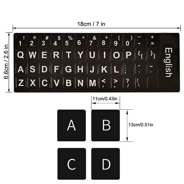 Alt view image 7 of 7 - Replacement English Keyboard Letter Stickers, Universal English Keyboard Stickers with Black Background and White Lettering for PC Computer Laptop Desktop(3PCS,English)