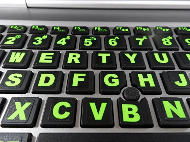 Main image of Keyboard Stickers 194 piece Set with Big Luminescent Extra Large Symbols. 3 Yr. Warranty. Will Not Wear or Fade. U.S. English Laptop & PC. Also Includes Pocket/Purse Magnifier, USB LED & Tweesers.