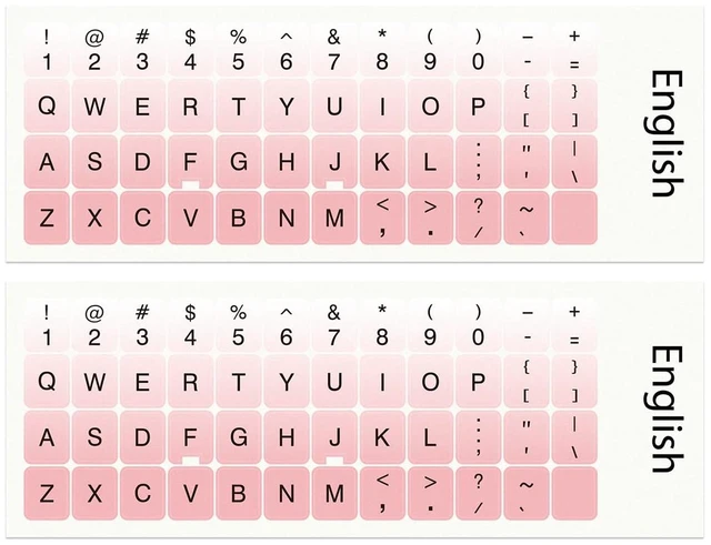 Main image of 2pcs Colorful Keyboard Stickers, Universal Computer Keyboard Decals | Replacement Letter Stickers for Keyboard, Easy Application,Strong Adhesion, Non-Damaging to Keyboard, Laptop Decals-Pink