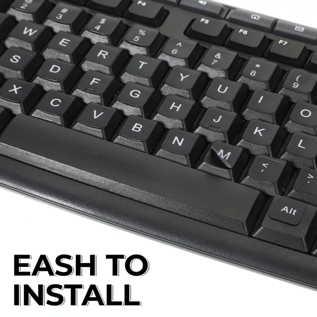 Alt view image 3 of 7 - 4PCS Keyboard Letter Stickers, Laptop Keyboard Stickers for PC | Ultra-Clear Black Background with White Text, Universal Replaceable English Keyboards Sticker Letters, Laptop, and Desktop