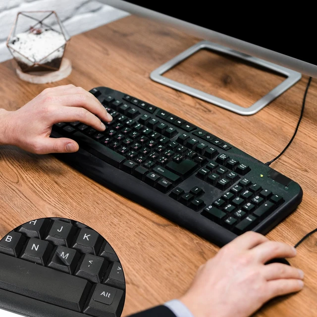 Alt view image 6 of 7 - 4PCS Keyboard Letter Stickers, Laptop Keyboard Stickers for PC | Ultra-Clear Black Background with White Text, Universal Replaceable English Keyboards Sticker Letters, Laptop, and Desktop