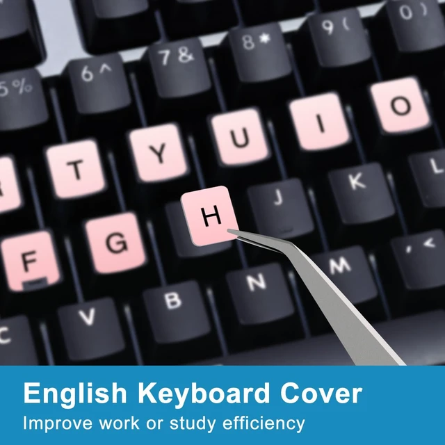 Alt view image 3 of 7 - 2pcs Colorful Keyboard Stickers, Universal Computer Keyboard Decals | Replacement Letter Stickers for Keyboard, Easy Application,Strong Adhesion, Non-Damaging to Keyboard, Laptop Decals-Pink