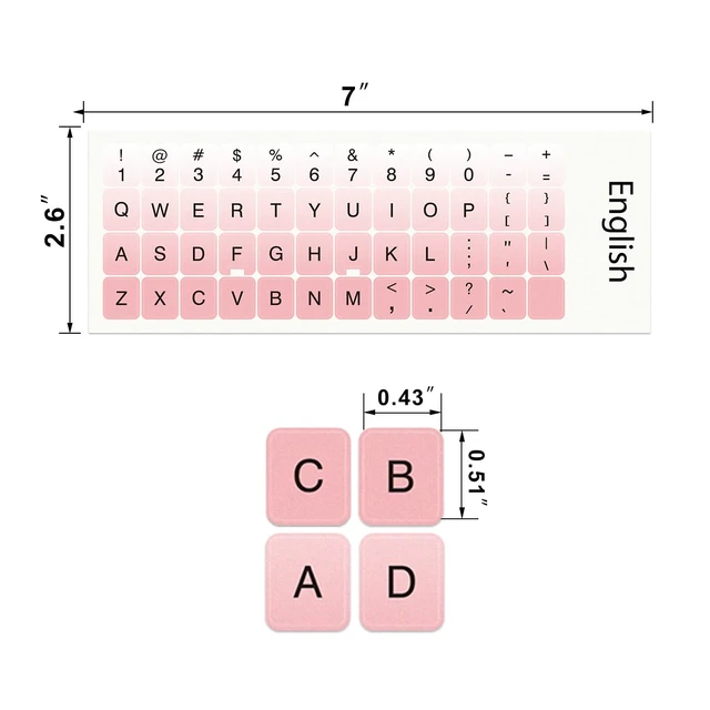 Alt view image 6 of 7 - 2pcs Colorful Keyboard Stickers, Universal Computer Keyboard Decals | Replacement Letter Stickers for Keyboard, Easy Application,Strong Adhesion, Non-Damaging to Keyboard, Laptop Decals-Pink