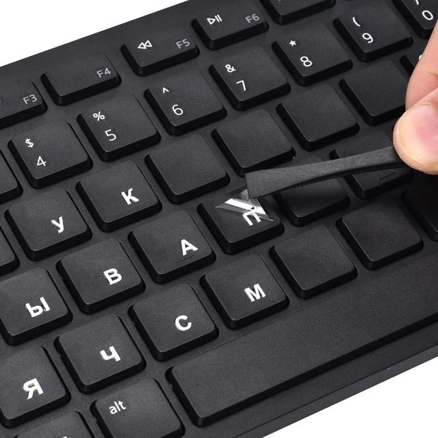 Main image of 2PCS Russian Borderless Lettering Keyboard Stickers,Transfer Printing Individual Characters Sticker for PC Desktop Computers Keyboard Laptop Notebook,Russian Repair Replacement Keyboard Stickers