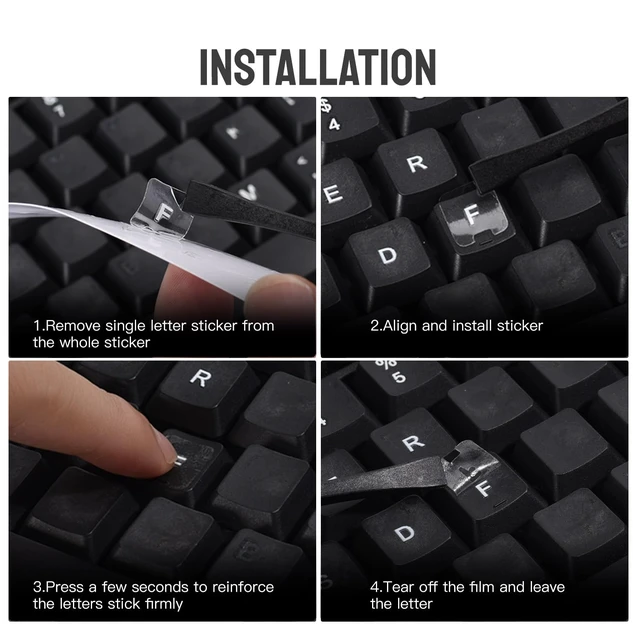 Alt view image 5 of 6 - 2PCS Russian Borderless Lettering Keyboard Stickers,Transfer Printing Individual Characters Sticker for PC Desktop Computers Keyboard Laptop Notebook,Russian Repair Replacement Keyboard Stickers